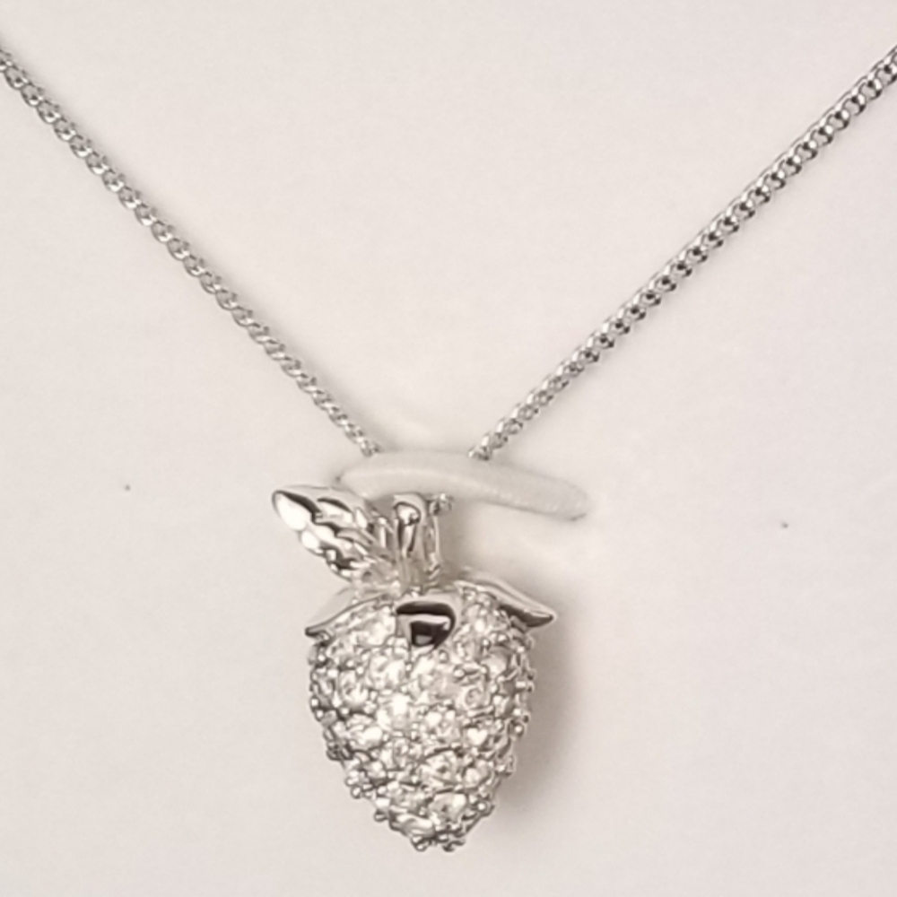 Swarovski Silver Strawberry Pendant Necklace - NWT